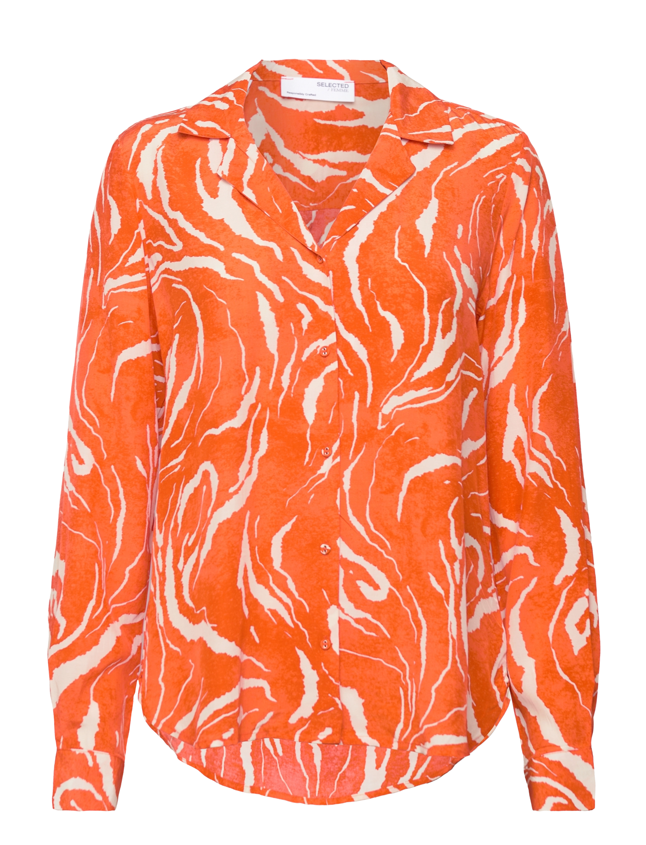 Selected SLFSIRINE LS SHIRT B - Vaatetus - ORANGEADE / orange