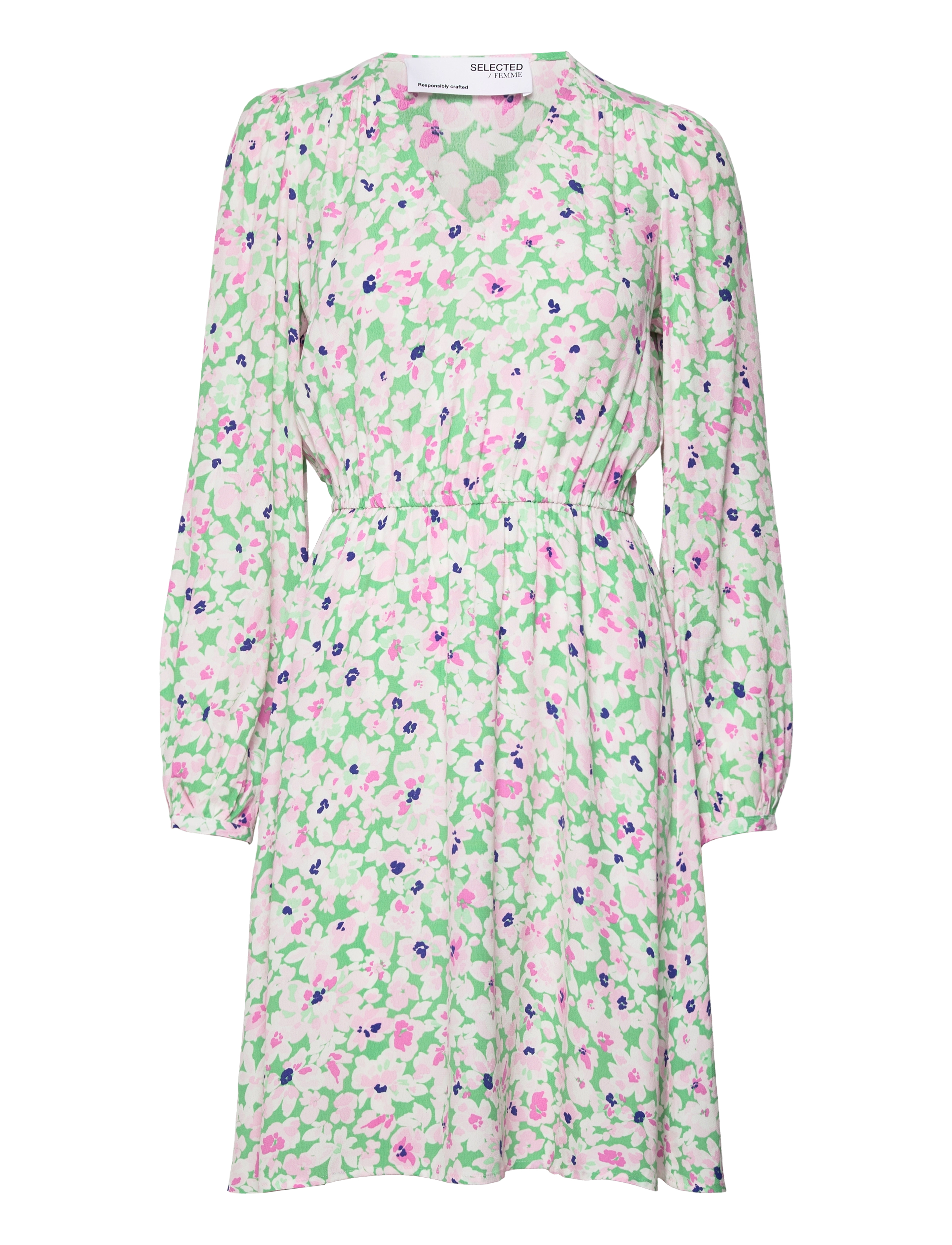 Selected SLFMALIDA LS SHORT DRESS B - Viimane võimalus - ABSINTHE GREEN / green