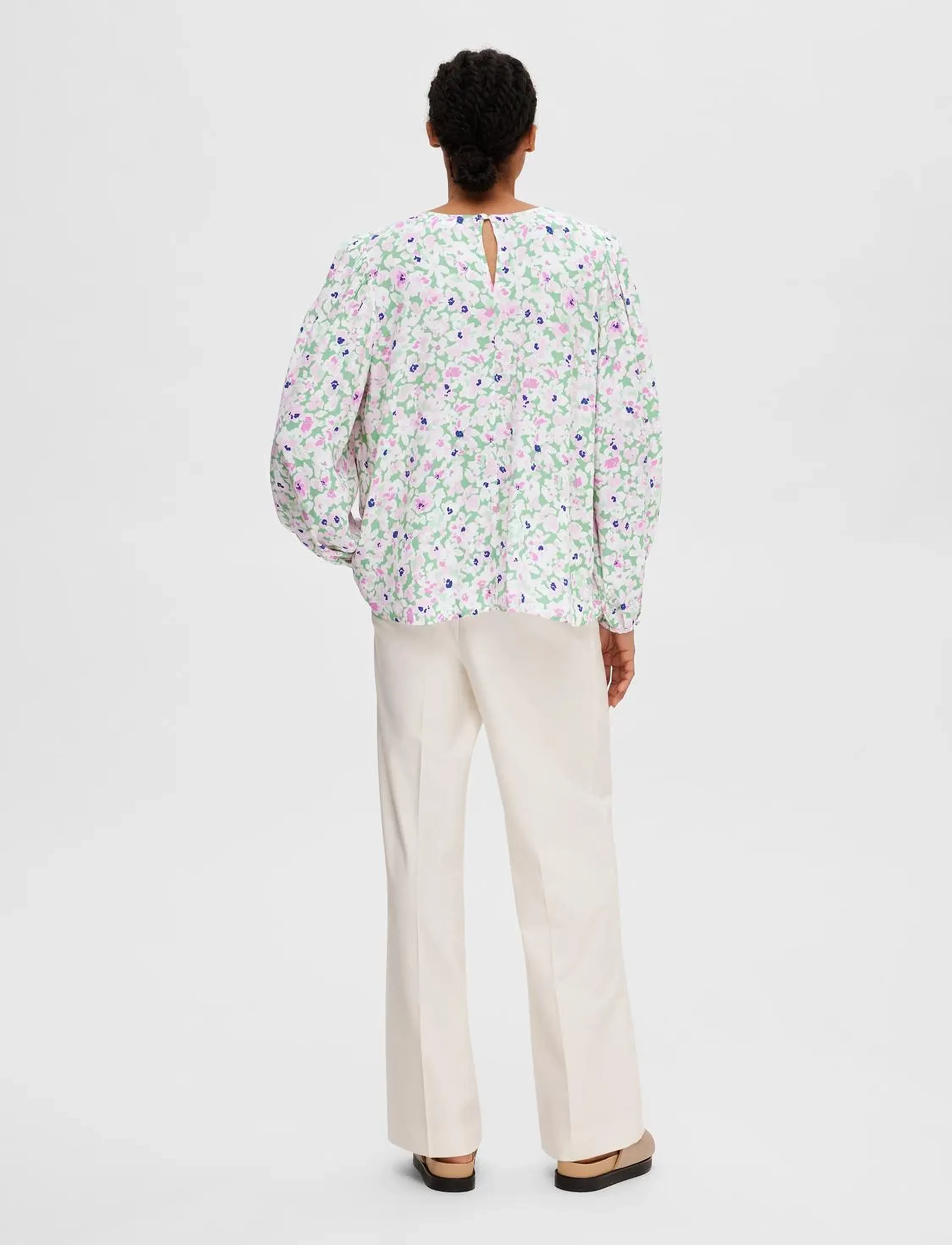 Selected - SLFMALIDA LS TOP B - langærmede bluser - absinthe green - 3