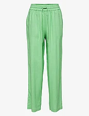 Selected Femme - SLFVIVA-GULIA HW LONG LINEN PANT - uitlopende broeken - absinthe green - 0