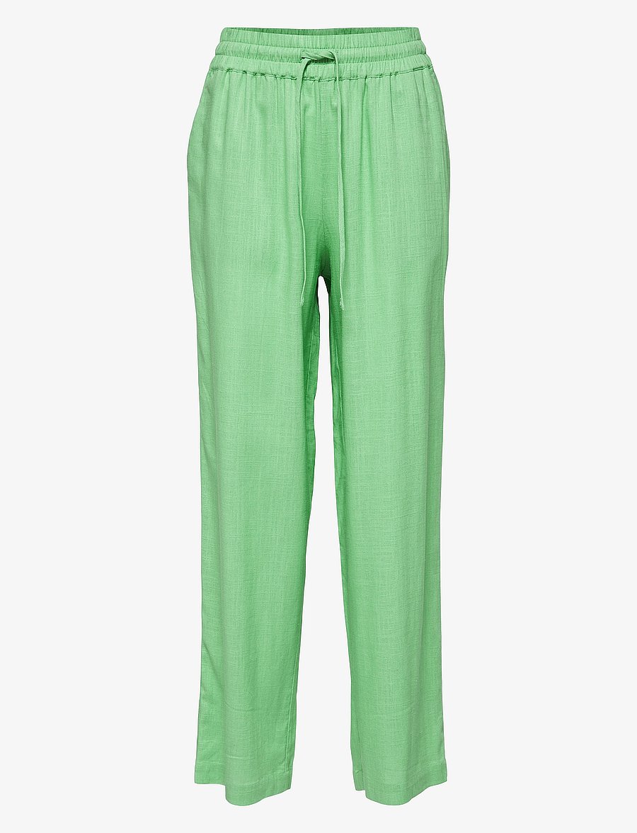 Selected - SLFVIVA-GULIA HW LONG LINEN PANT NOOS - hose mit geradem bein - absinthe green - 1