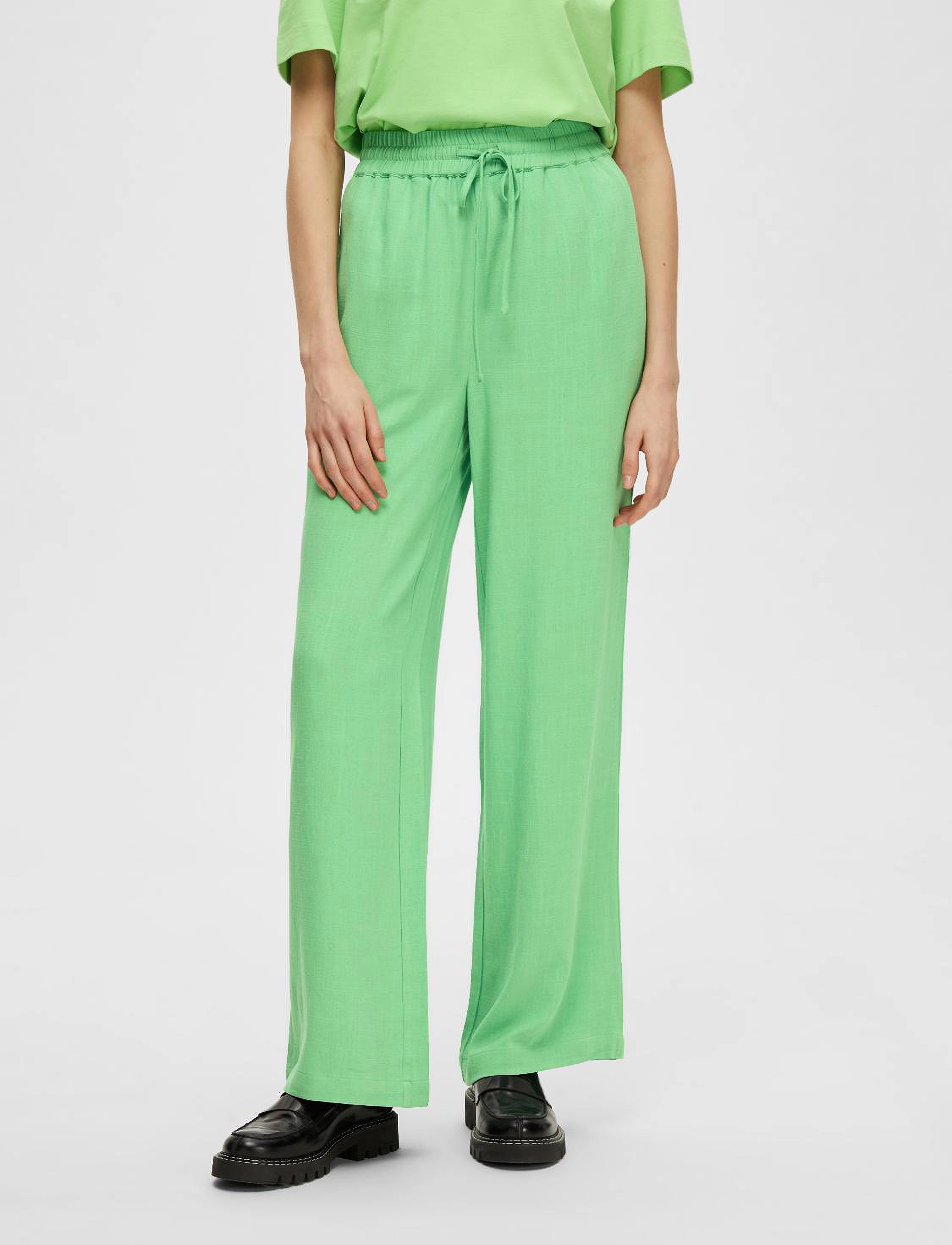 Selected Slwviva-Gulia Hw Long Sun Pant Noos, 40, Green, Bukser > Brede Ben, Dame