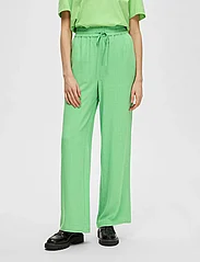 Selected Femme - SLFVIVA-GULIA HW LONG LINEN PANT - bukser med brede ben - absinthe green - 1