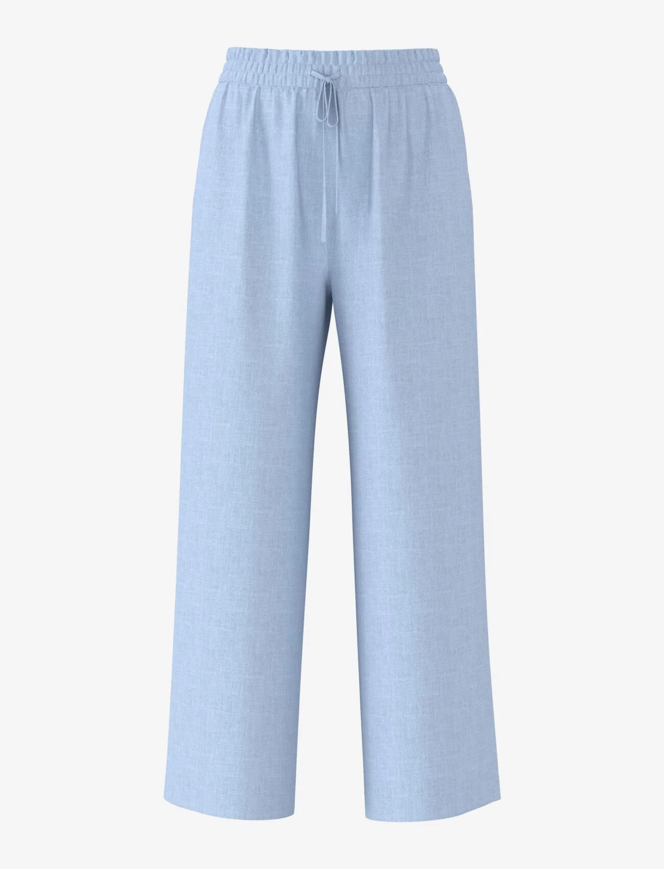 Selected Femme - SLFVIVA-GULIA HW LONG LINEN PANT - leveälahkeiset housut - cashmere blue - 0