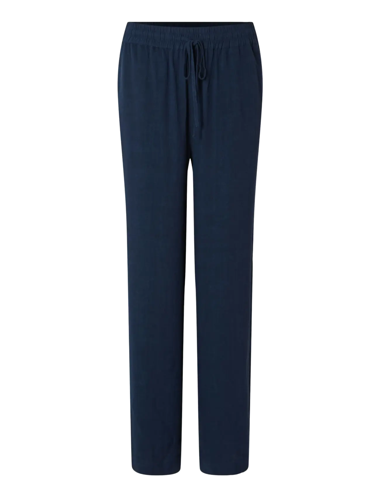 Selected SLFVIVA-GULIA HW LONG LINEN PANT - Trousers - DARK SAPPHIRE / navy