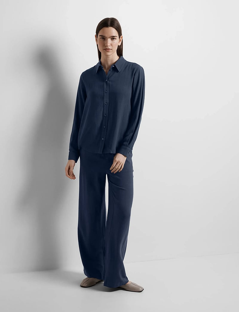 Selected - SLFVIVA-GULIA HW LONG SUN PANT NOOS - bukser med lige ben - dark sapphire - 4