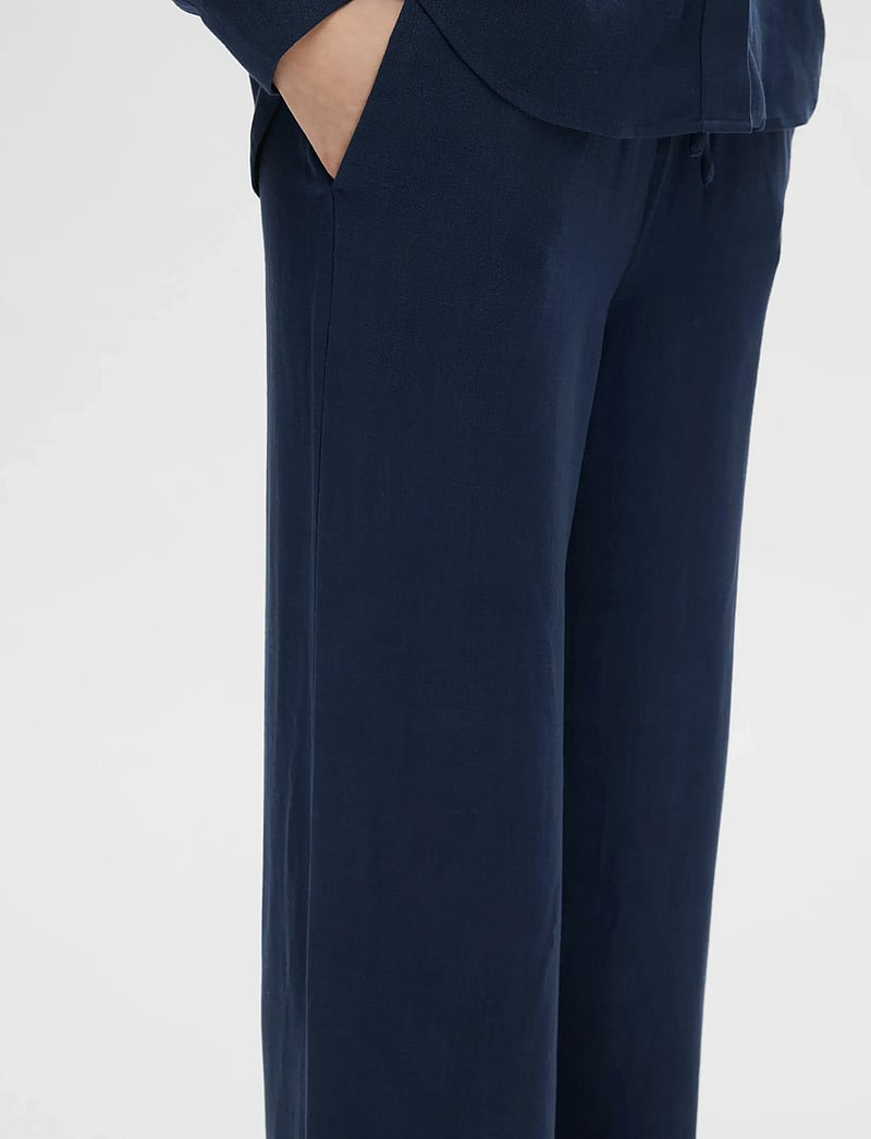 Selected - SLFVIVA-GULIA HW LONG SUN PANT NOOS - bukser med lige ben - dark sapphire - 5