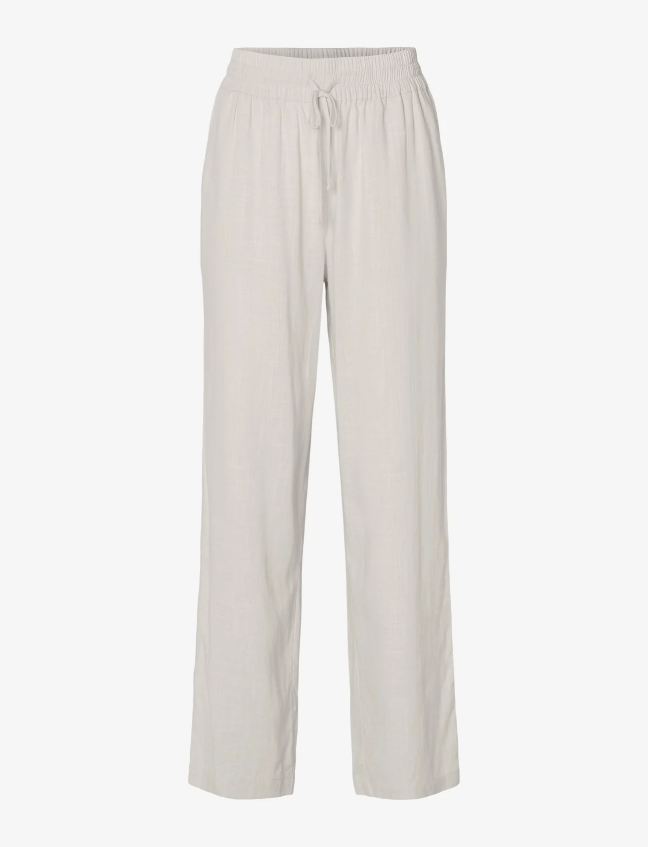 Selected Femme - SLFVIVA-GULIA HW LONG LINEN PANT - bukser med brede ben - sandshell - 0