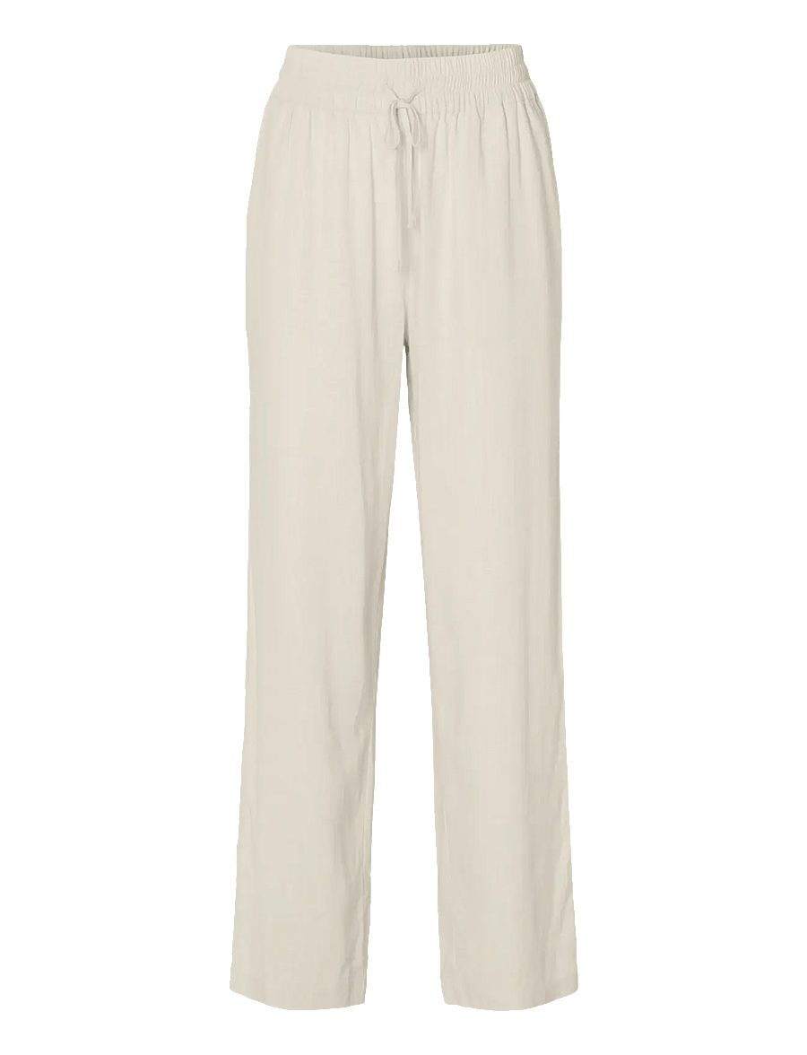 Selected - SLFVIVA-GULIA HW LONG LINEN PANT NOOS - raka byxor - sandshell - 1