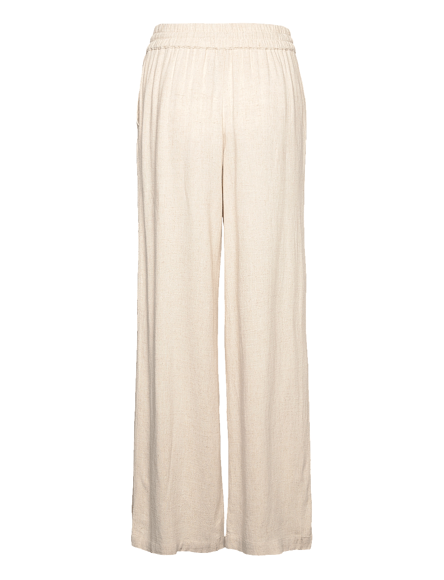 Selected - SLFVIVA-GULIA HW LONG LINEN PANT NOOS - raka byxor - sandshell - 2