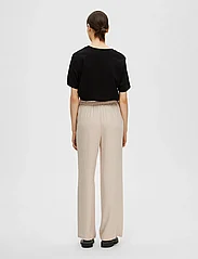 Selected Femme - SLFVIVA-GULIA HW LONG LINEN PANT - bukser med brede ben - sandshell - 3