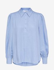 Selected Femme - SLFVIVA  LS LINEN TOP B - linen shirts - blue heron - 0