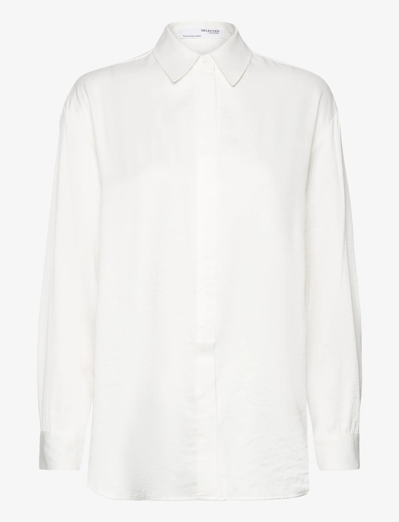 Selected Femme - SLFDESIREE LS SHIRT B - long-sleeved shirts - snow white - 0