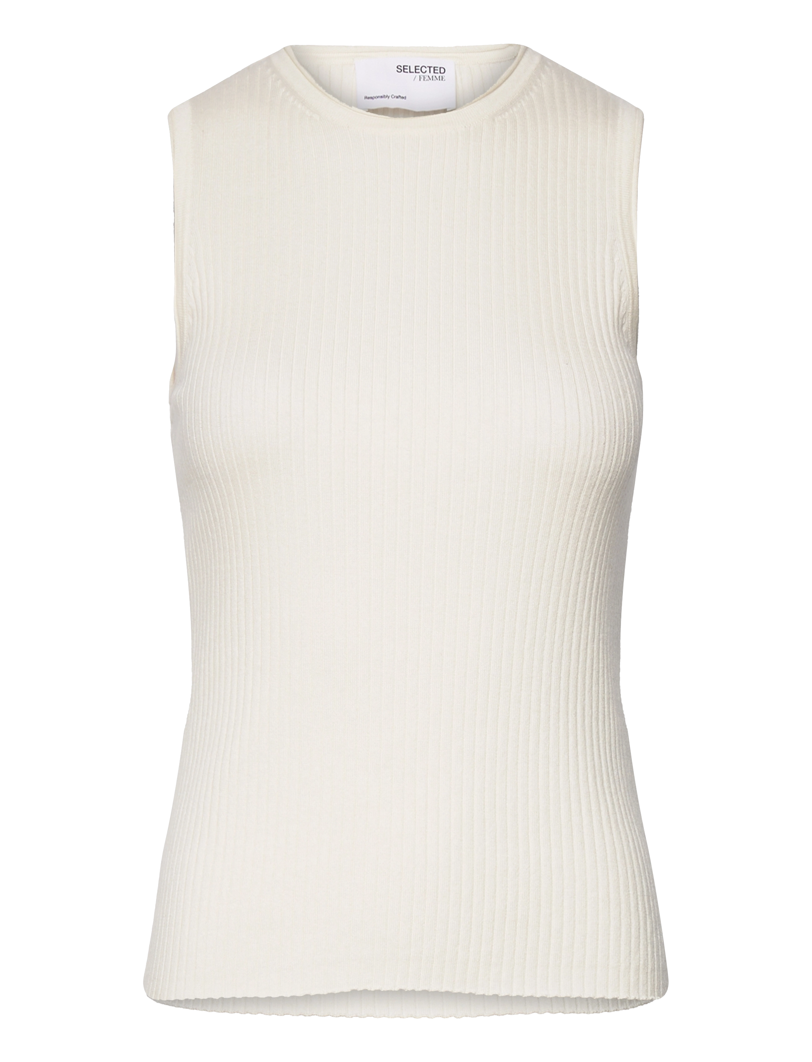 Selected - SLFLYDIA SL O-NECK KNIT TOP NOOS - birch - 1