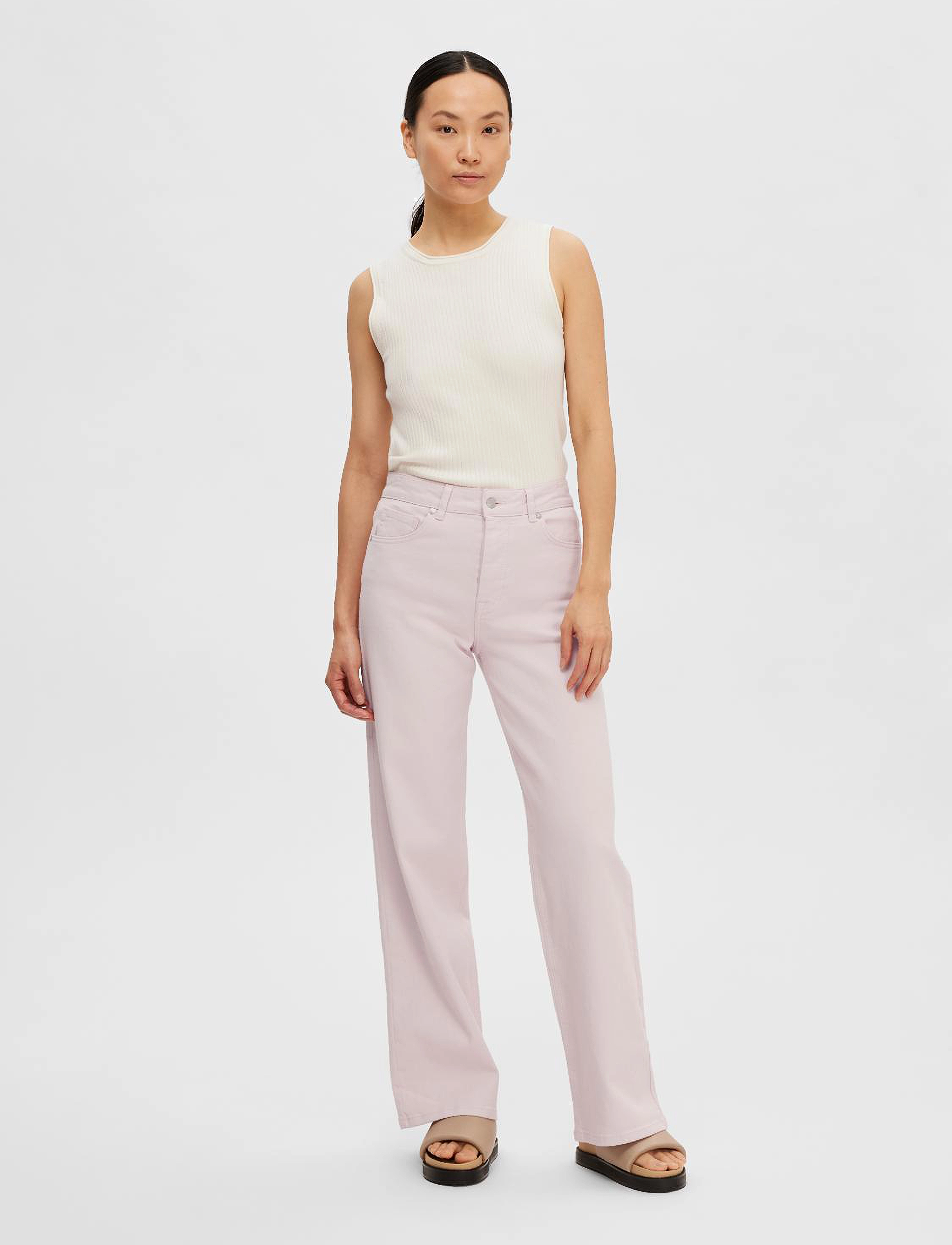 Selected - SLFLYDIA SL O-NECK KNIT TOP NOOS - birch - 5