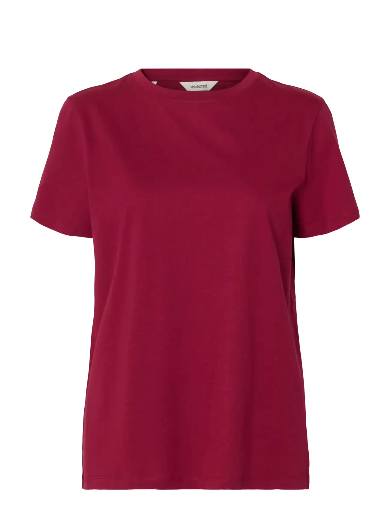 Selected SLWMYESSENTIAL SS O-NECK TEE NOOS - Selected - ANEMONE / burgundy