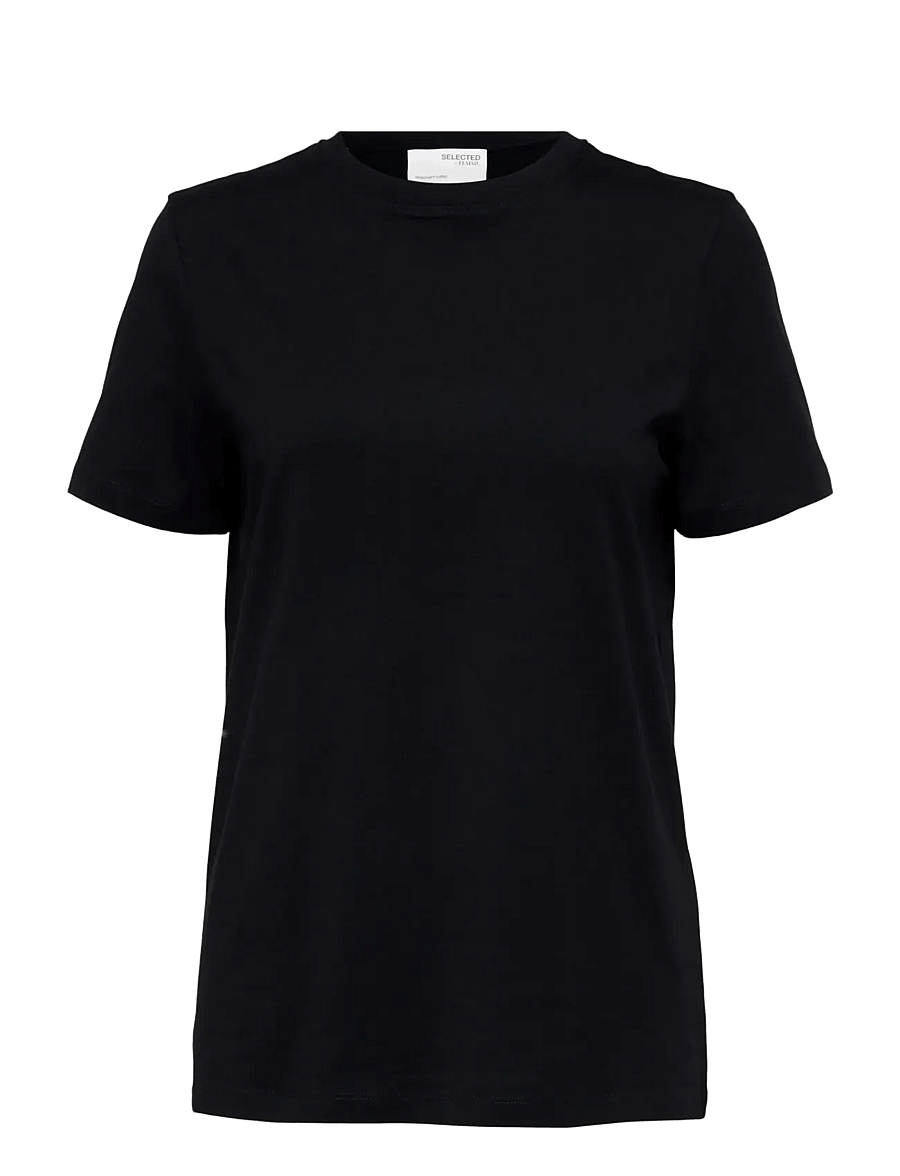 Selected - SLWMYESSENTIAL SS O-NECK TEE NOOS - t-särgid - black - 1