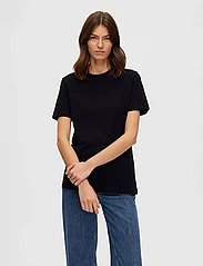 Selected Femme - SLFMYESSENTIAL SS O-NECK TEE NOOS - t-shirts - black - 2