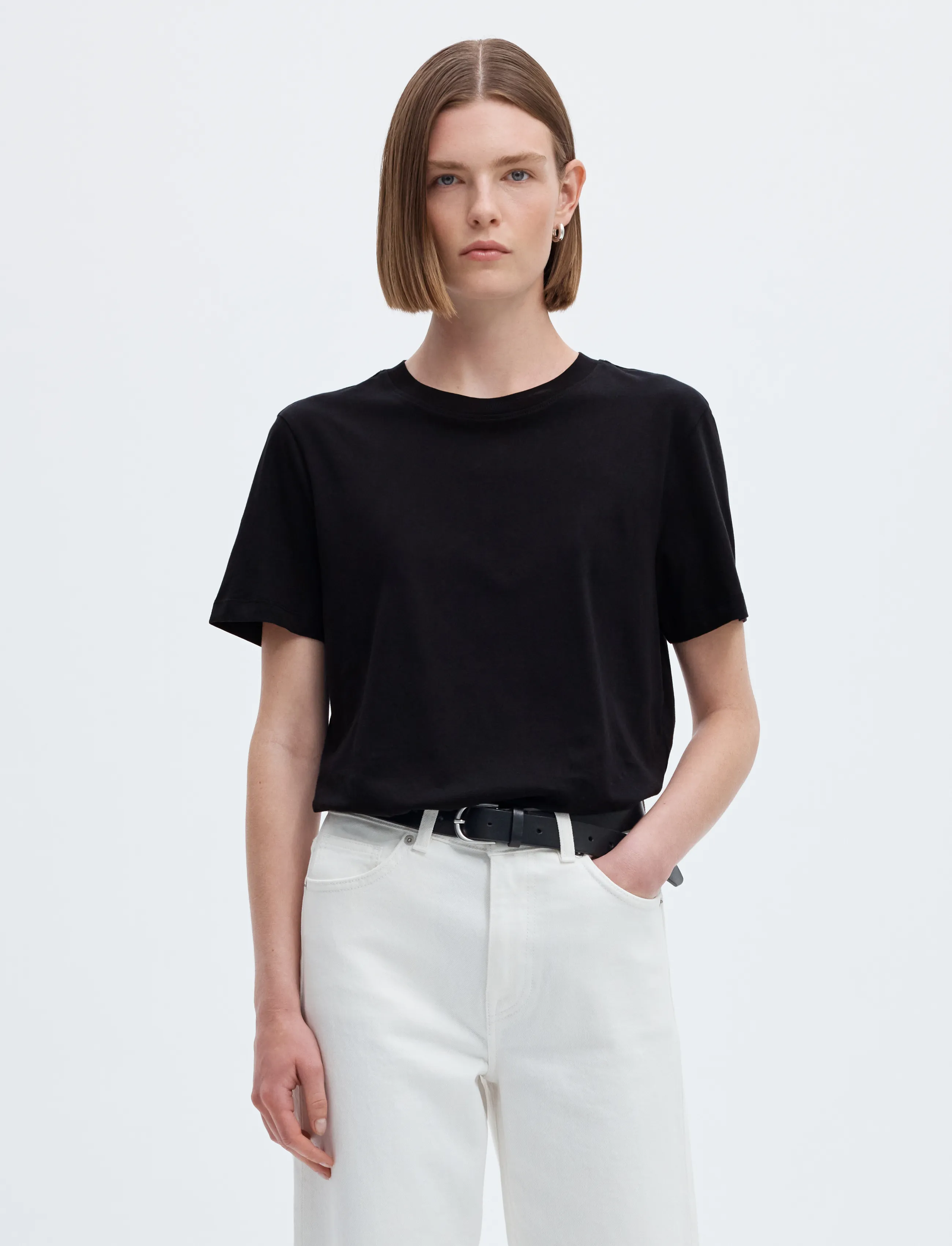 Selected SLWMYESSENTIAL SS O-NECK TEE NOOS - Selected - BLACK / black