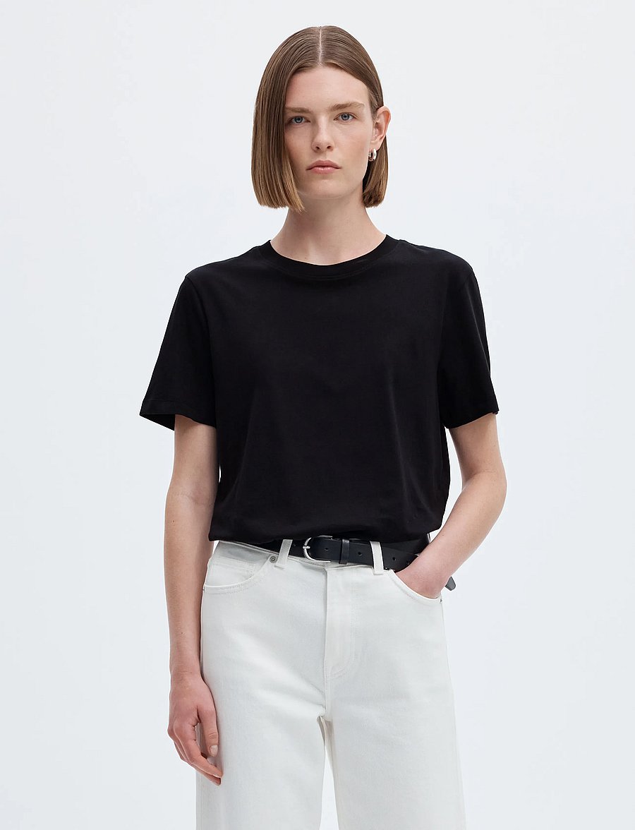 Selected - SLWMYESSENTIAL SS O-NECK TEE NOOS - t-särgid - black - 0