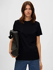 Selected Femme - SLFMYESSENTIAL SS O-NECK TEE NOOS - t-shirts - black - 5