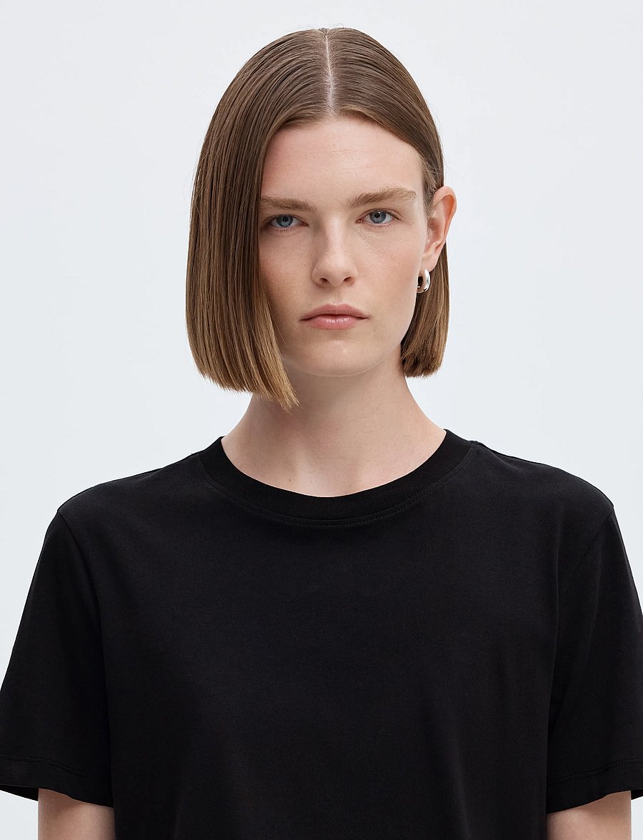 Selected - SLWMYESSENTIAL SS O-NECK TEE NOOS - t-särgid - black - 5