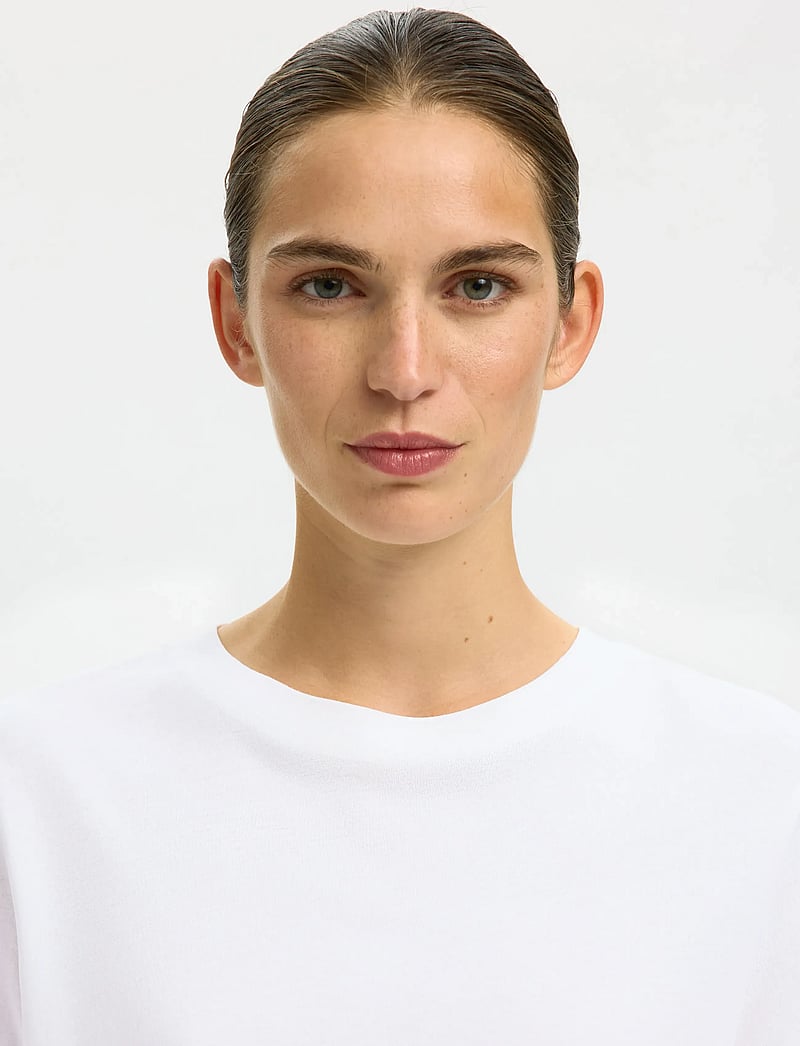 Selected - SLWMYESSENTIAL SS O-NECK TEE NOOS - t-shirts - bright white - 4