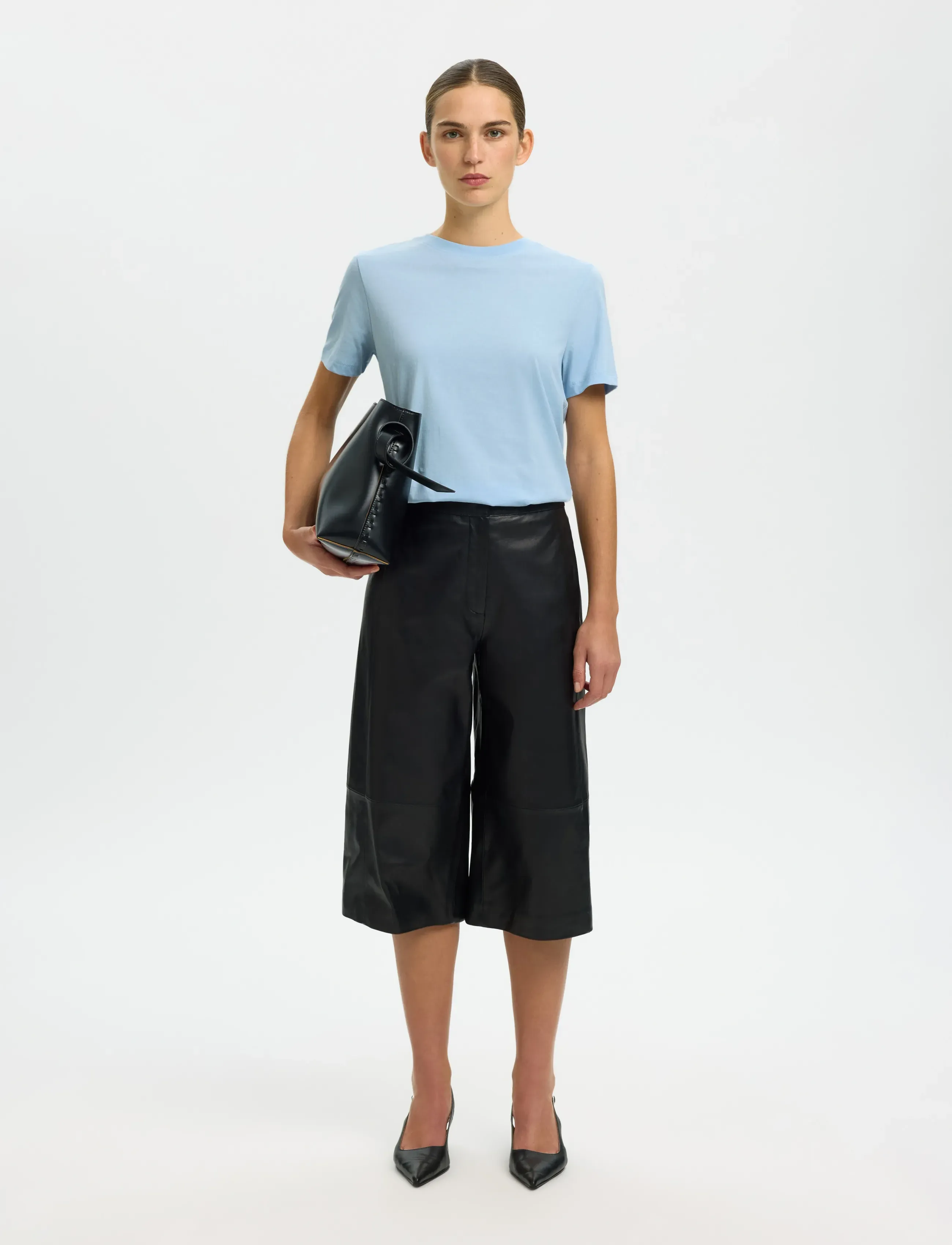 Selected - SLWMYESSENTIAL SS O-NECK TEE NOOS - t-shirts - cashmere blue - 3