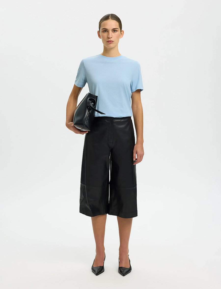 Selected - SLWMYESSENTIAL SS O-NECK TEE NOOS - t-shirts - cashmere blue - 3