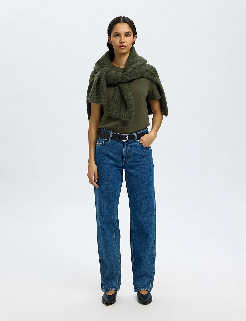 Selected - SLWMYESSENTIAL SS O-NECK TEE NOOS - t-shirts - deep depths - 5