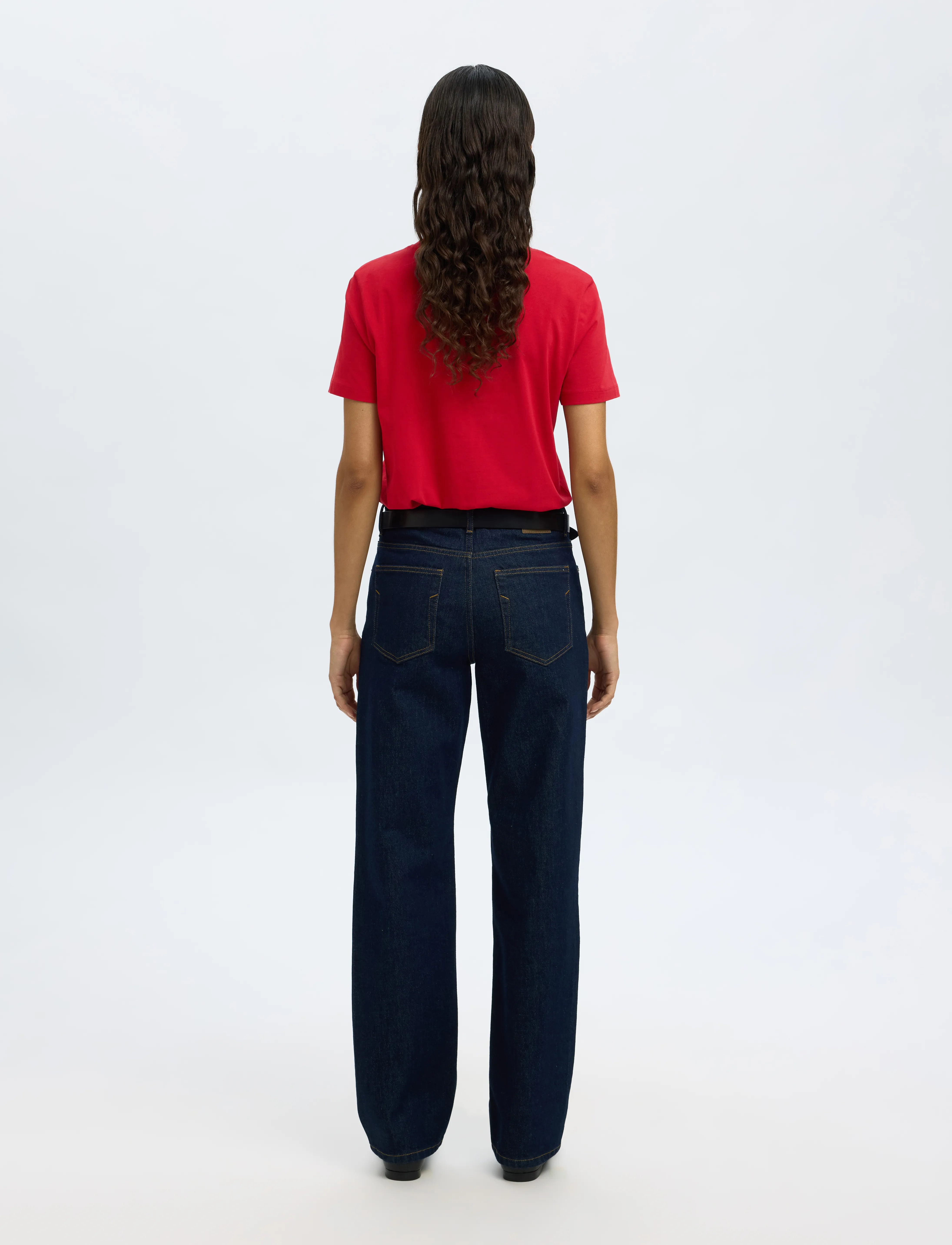 Selected - SLWMYESSENTIAL SS O-NECK TEE NOOS - t-skjorter - equestrian red - 2