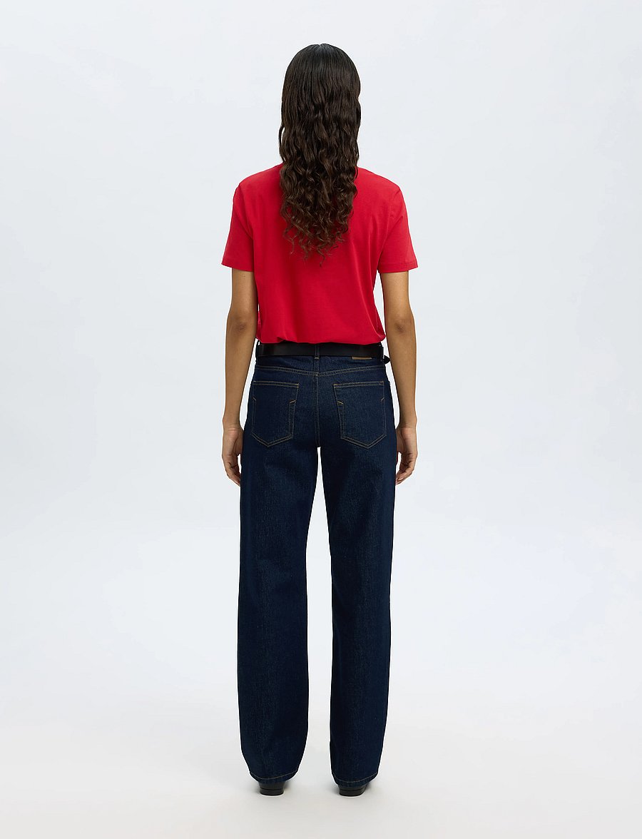 Selected - SLWMYESSENTIAL SS O-NECK TEE NOOS - t-shirts - equestrian red - 2