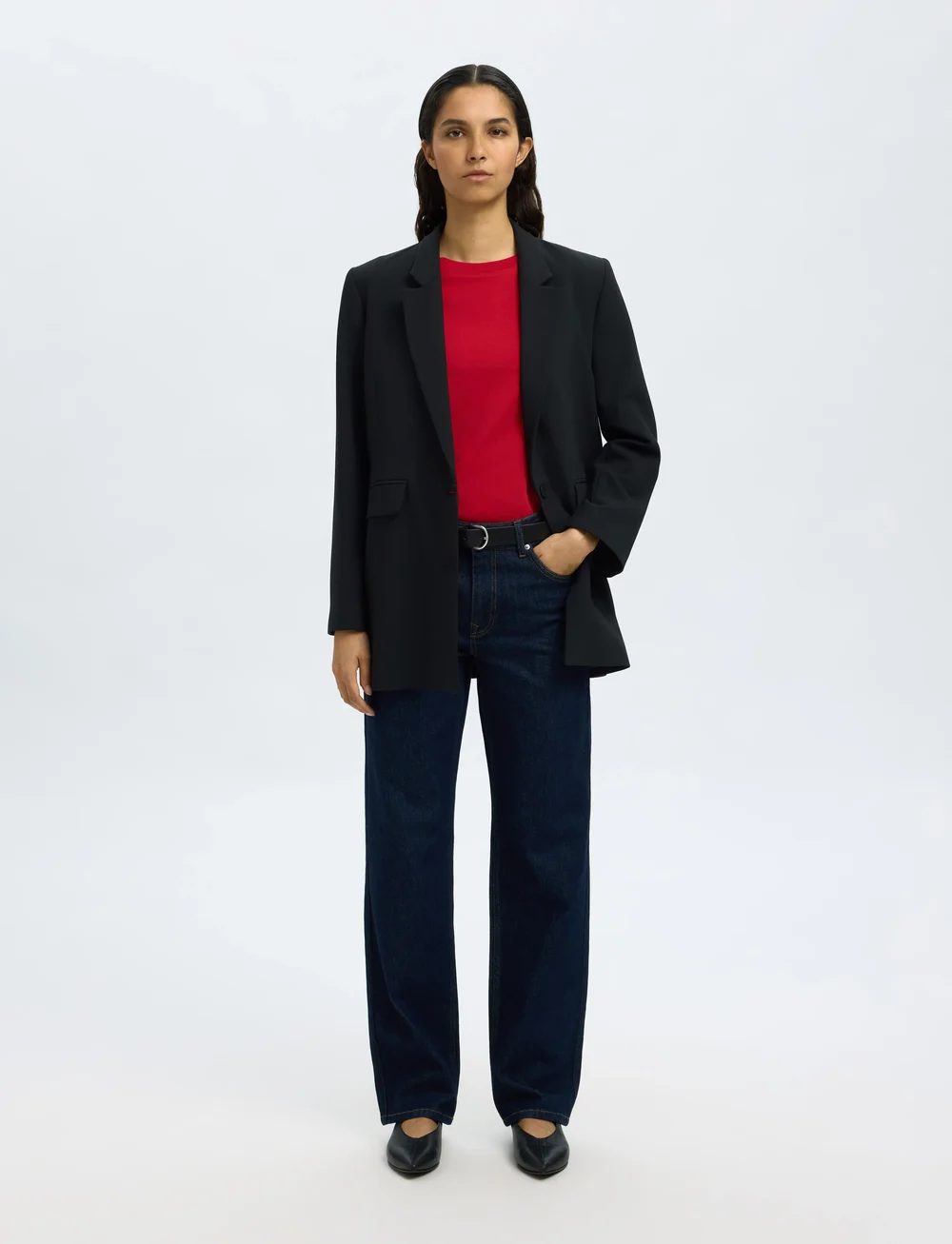 Selected - SLFMYESSENTIAL SS O-NECK TEE NOOS - t-shirts - equestrian red - 3