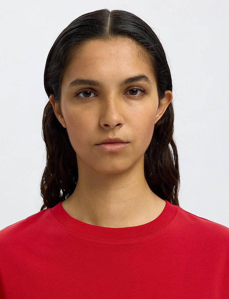 Selected - SLWMYESSENTIAL SS O-NECK TEE NOOS - t-shirts - equestrian red - 4