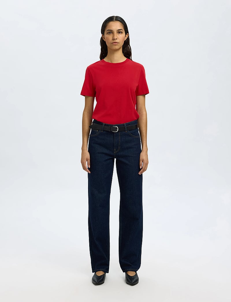 Selected - SLWMYESSENTIAL SS O-NECK TEE NOOS - t-shirts - equestrian red - 5