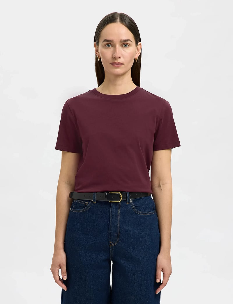 Selected - SLWMYESSENTIAL SS O-NECK TEE NOOS - t-shirts - fig - 0