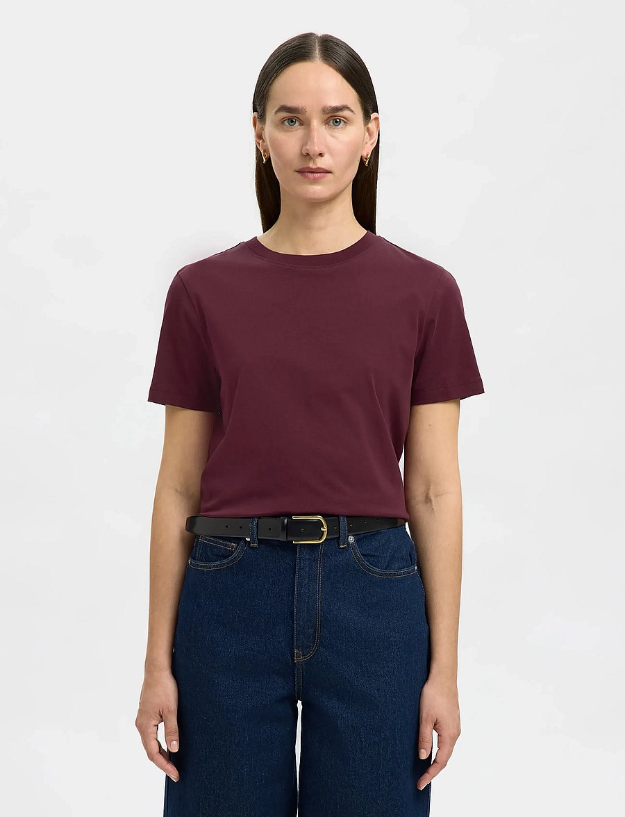 Selected - SLWMYESSENTIAL SS O-NECK TEE NOOS - t-shirts - fig - 0