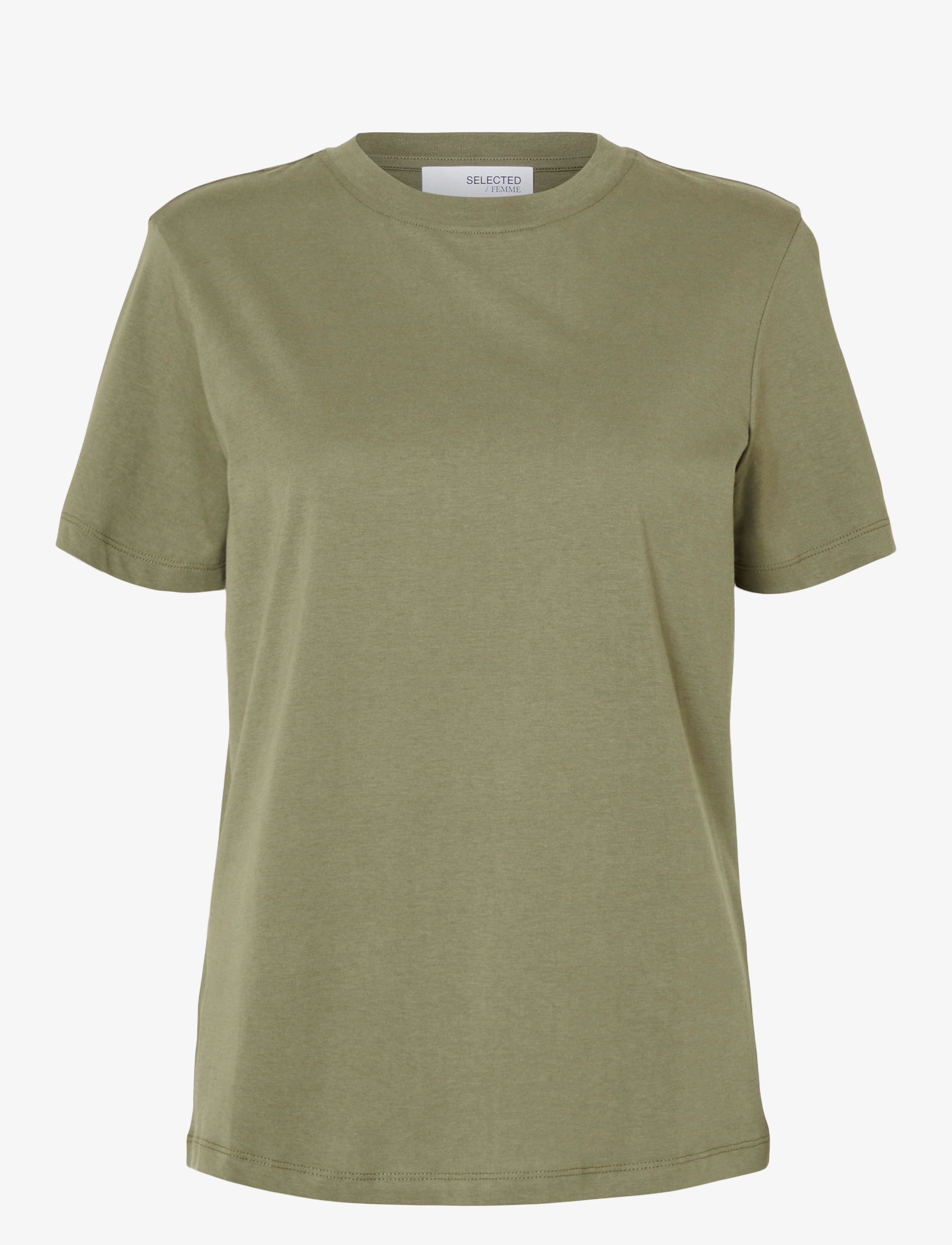 Selected SLWMYESSENTIAL SS O-NECK TEE NOOS - Kleidung - KALAMATA / khaki/green