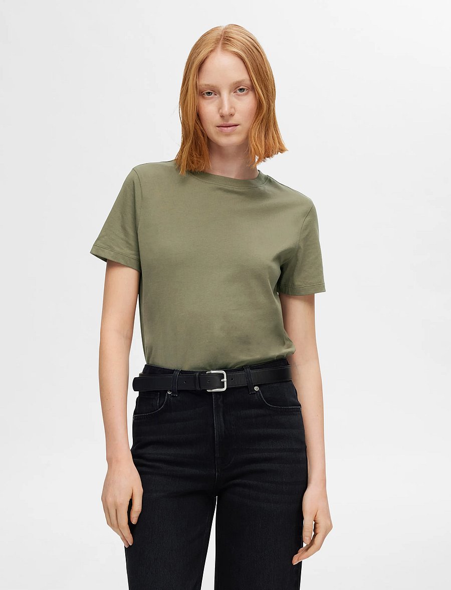Selected - SLWMYESSENTIAL SS O-NECK TEE NOOS - t-shirts - kalamata - 0