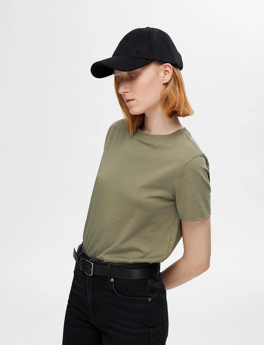 Selected - SLWMYESSENTIAL SS O-NECK TEE NOOS - t-shirts - kalamata - 4