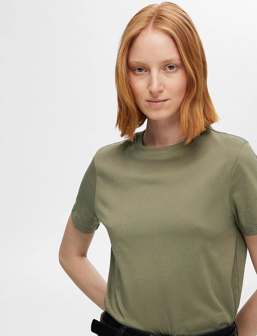 Selected - SLWMYESSENTIAL SS O-NECK TEE NOOS - t-shirts - kalamata - 5