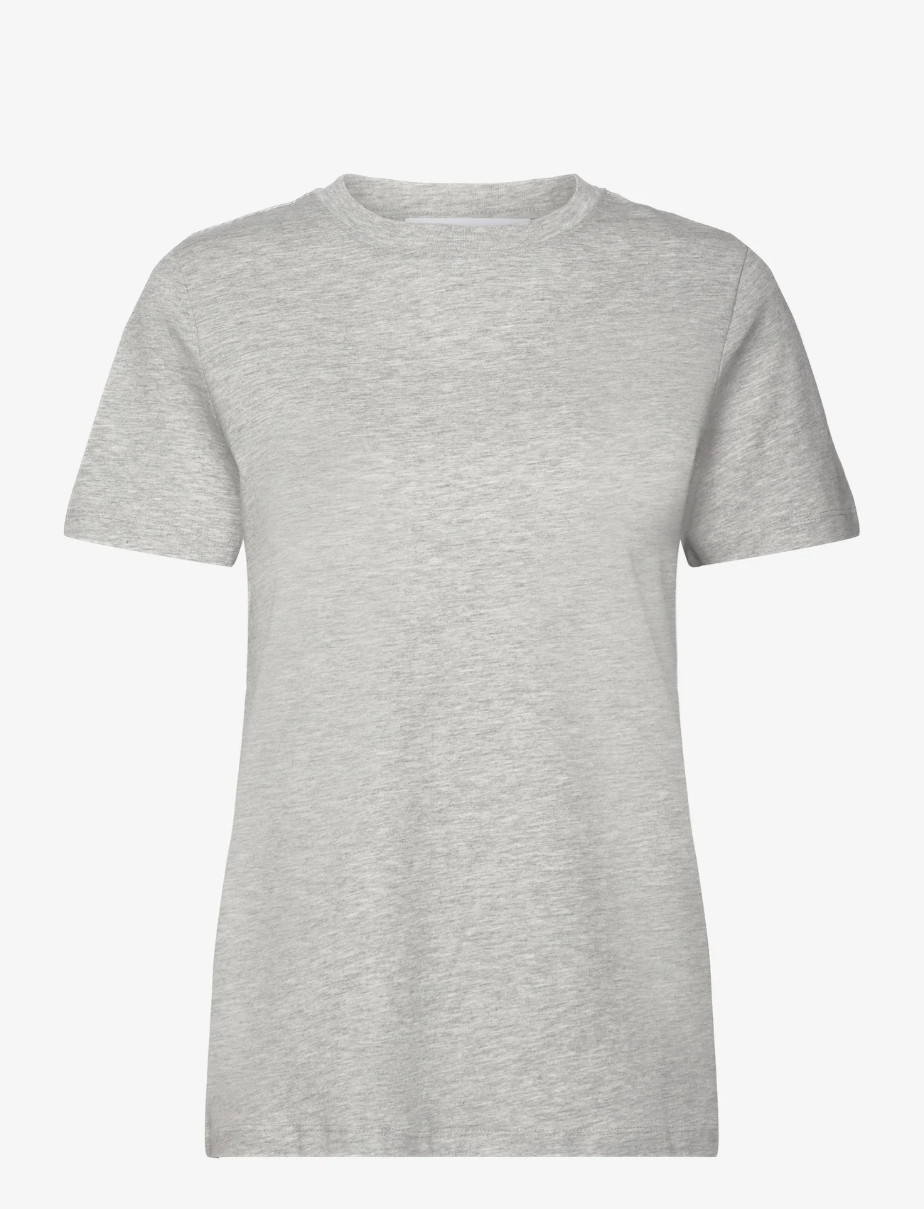 Selected Femme - SLFMYESSENTIAL SS O-NECK TEE NOOS - t-shirts - light grey melange - 0