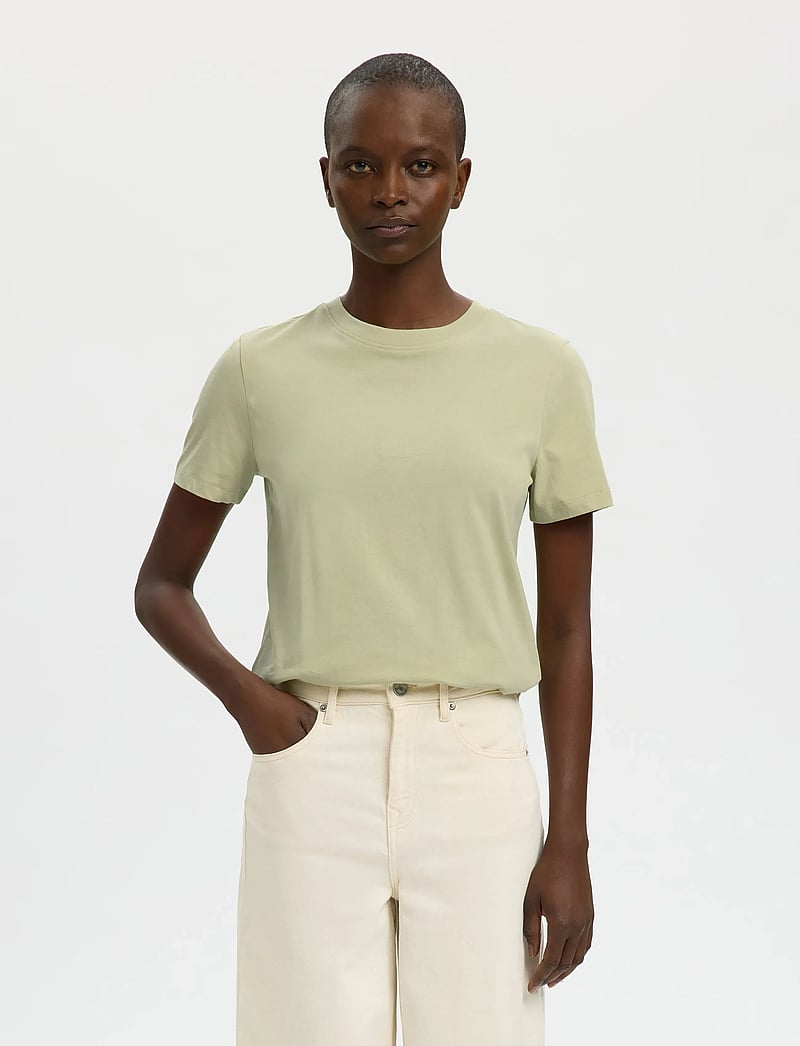 Selected - SLWMYESSENTIAL SS O-NECK TEE NOOS - t-shirts - lint - 0