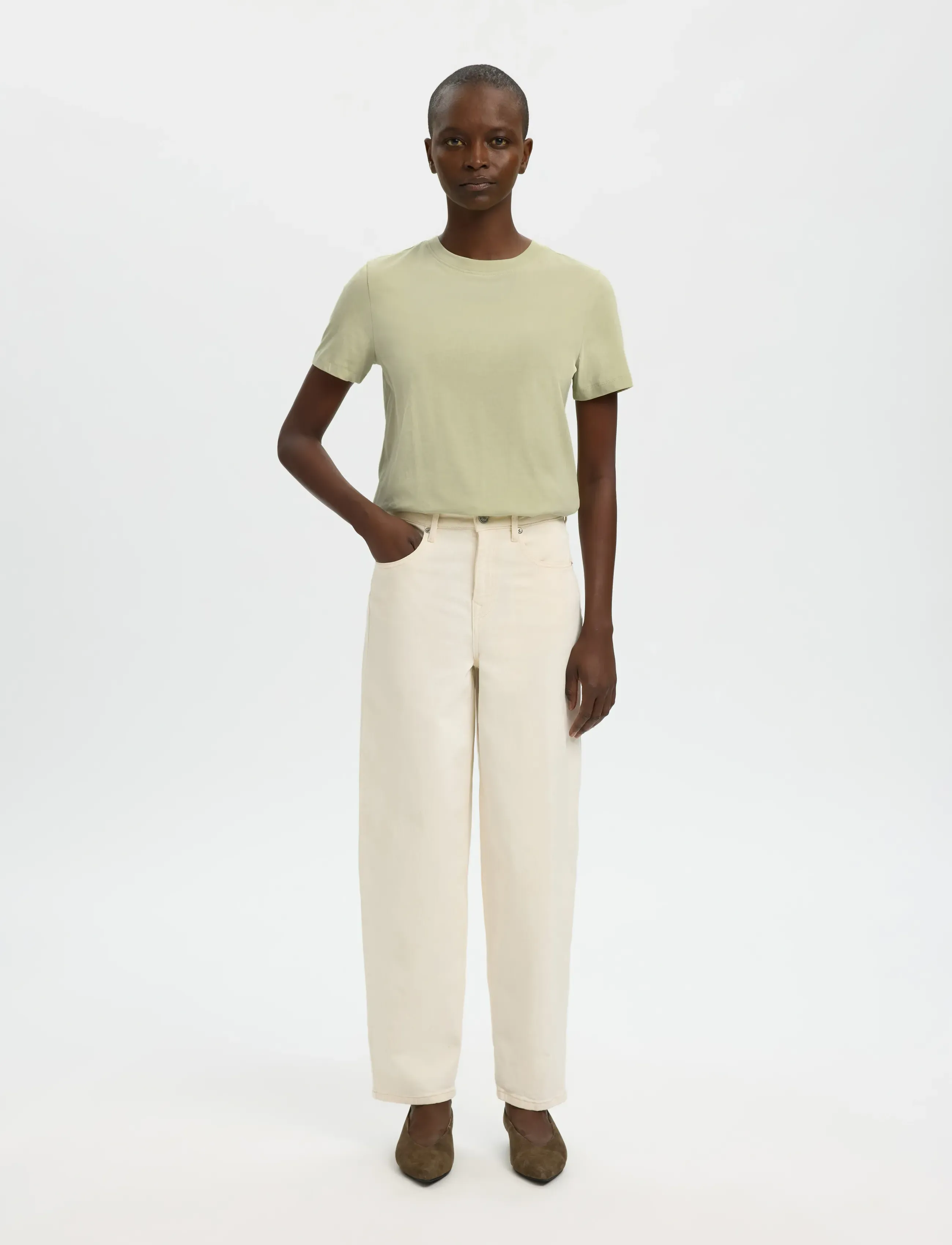 Selected - SLWMYESSENTIAL SS O-NECK TEE NOOS - t-shirts - lint - 3