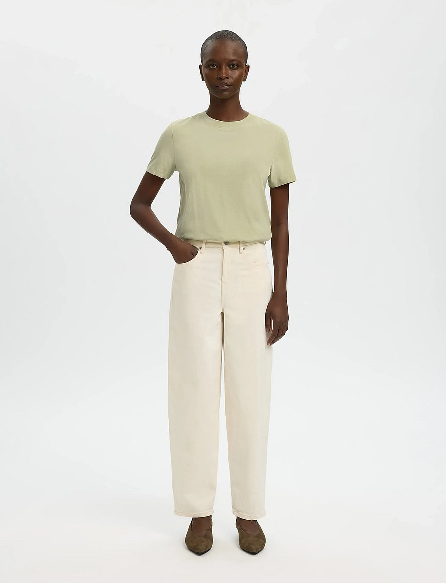Selected - SLWMYESSENTIAL SS O-NECK TEE NOOS - t-shirts - lint - 3