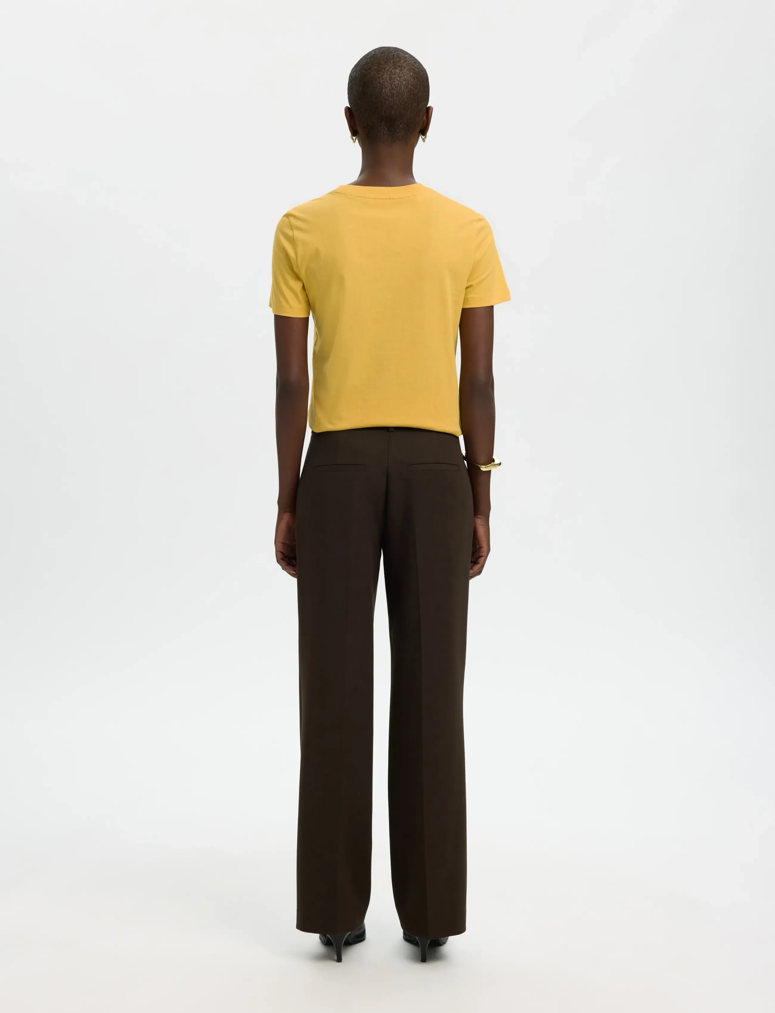 Selected - SLWMYESSENTIAL SS O-NECK TEE NOOS - t-shirts - ochre - 2