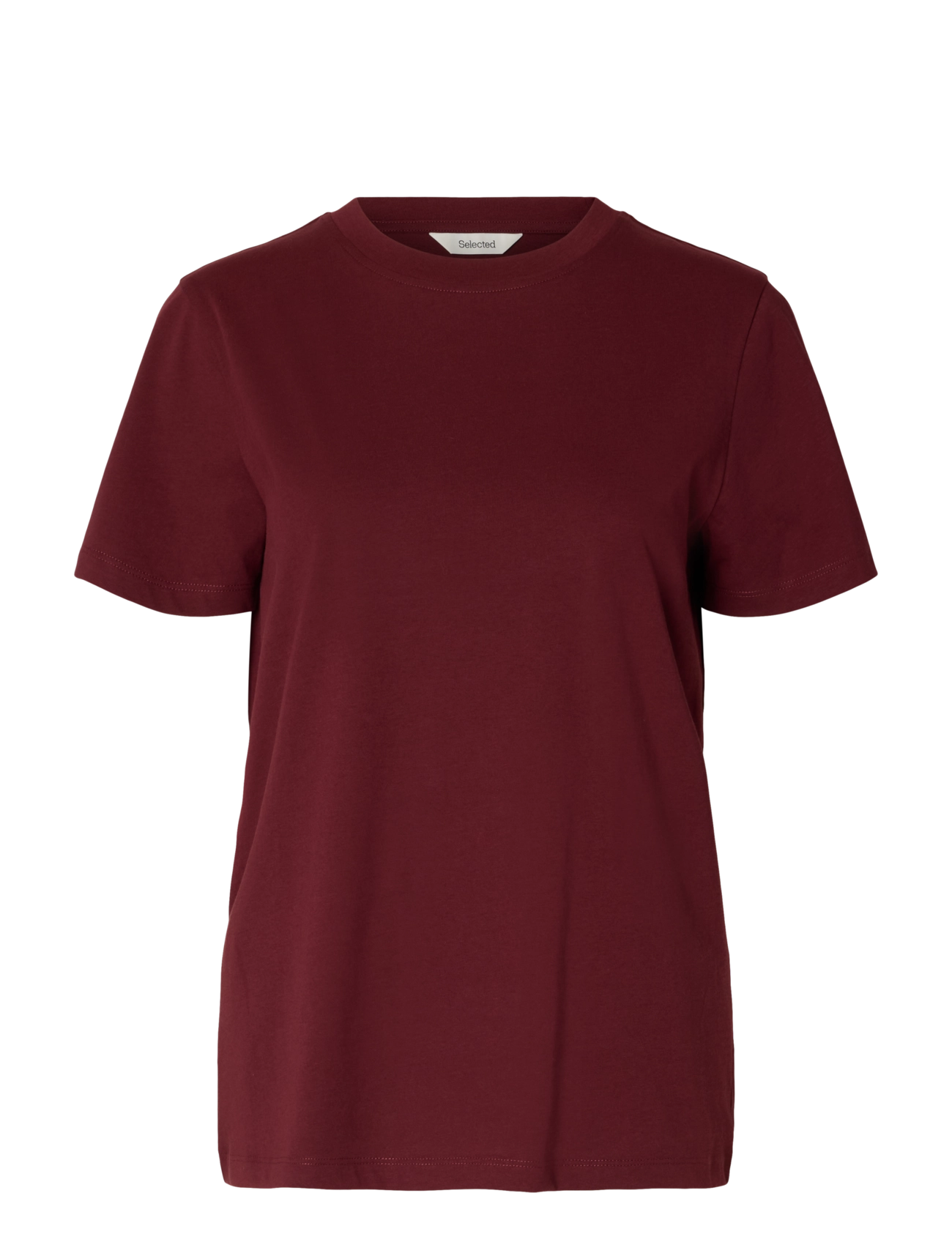 Selected SLWMYESSENTIAL SS O-NECK TEE NOOS - Kleidung - TAWNY PORT / burgundy