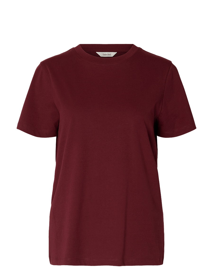 Selected - SLWMYESSENTIAL SS O-NECK TEE NOOS - t-shirts - tawny port - 1