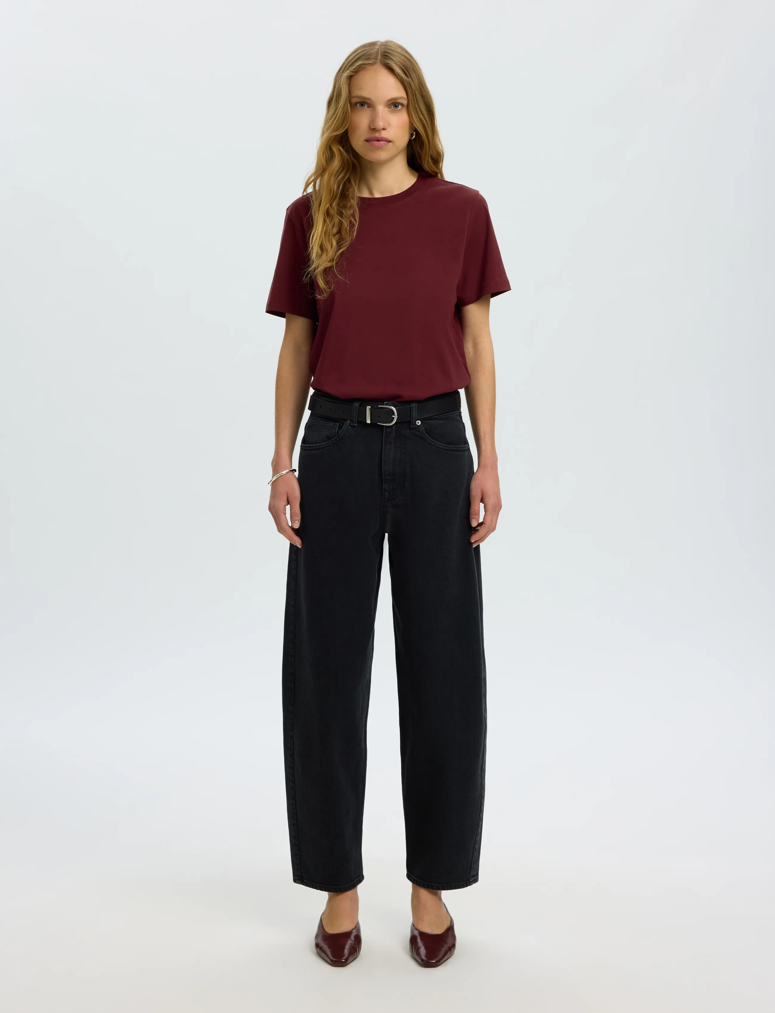 Selected - SLWMYESSENTIAL SS O-NECK TEE NOOS - t-shirts - tawny port - 3