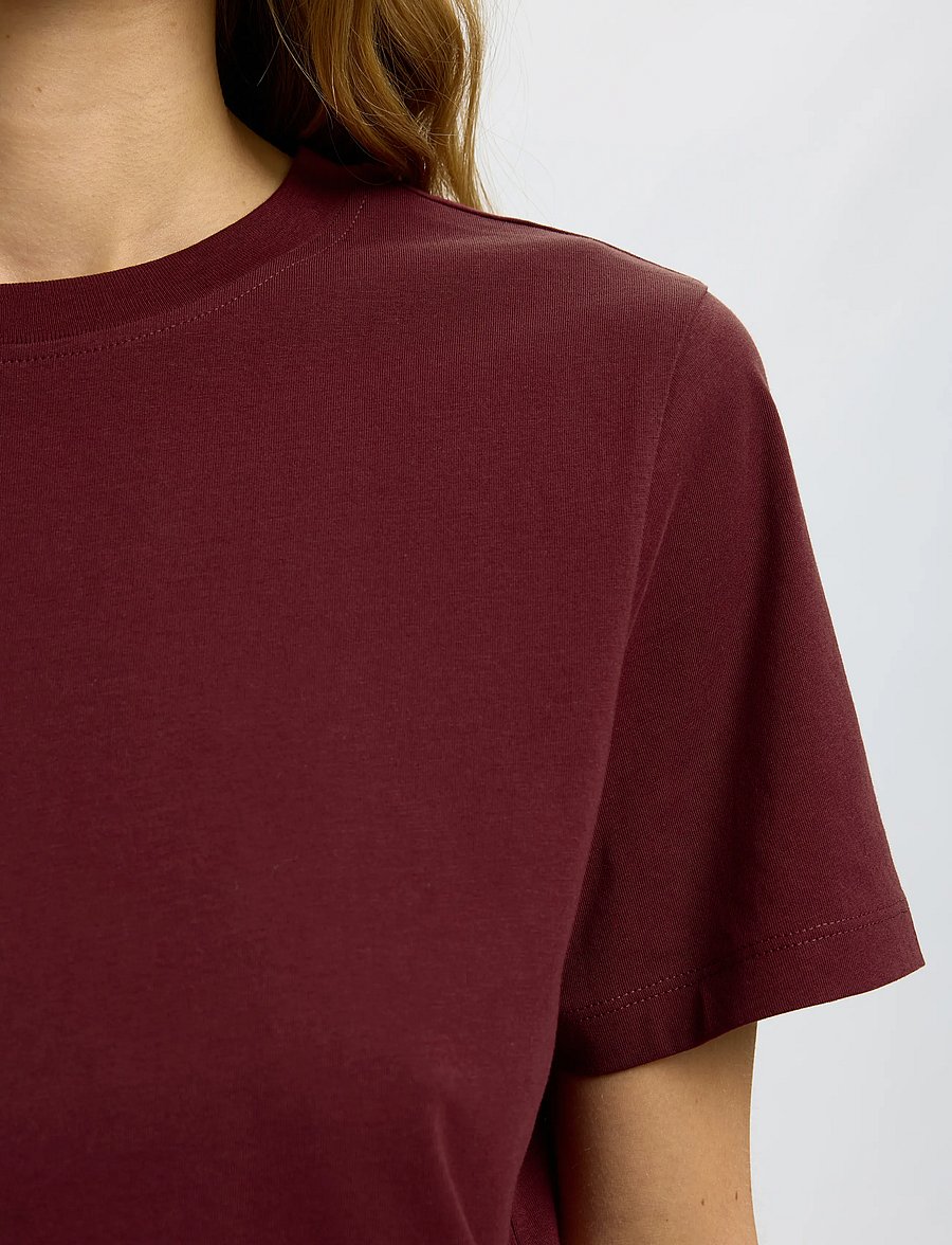 Selected - SLWMYESSENTIAL SS O-NECK TEE NOOS - t-shirts - tawny port - 4